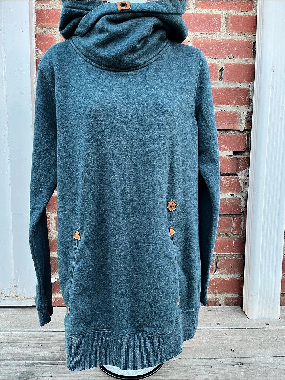 Volcom  Funnel Neck Tower Hoodie Women's Storm Blue Long Fit